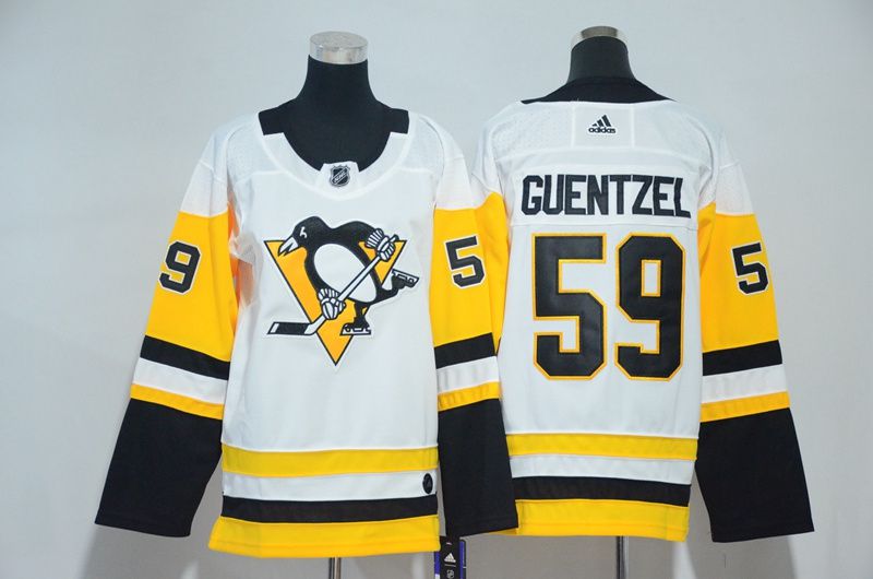 Women Pittsburgh Penguins #59 Guentzel White Hockey Stitched Adidas NHL Jerseys